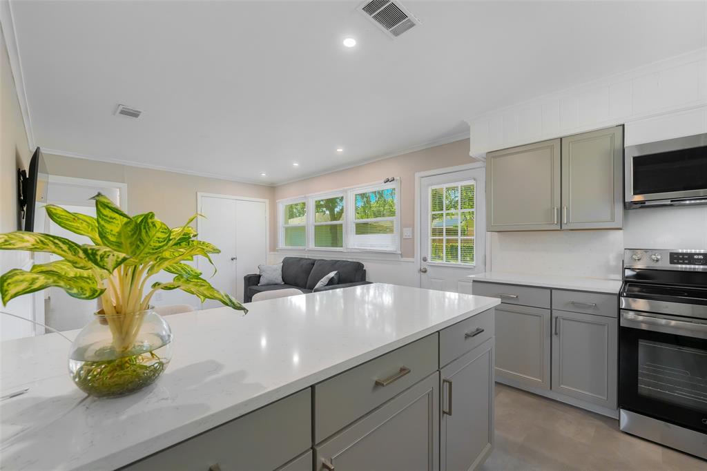 804 Haggard Street Plano, TX 75074 - Photo 16 of 40 a kitchen with sink a potted plant and a window