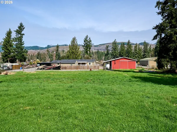 a view of a outdoor space with a swimming pool