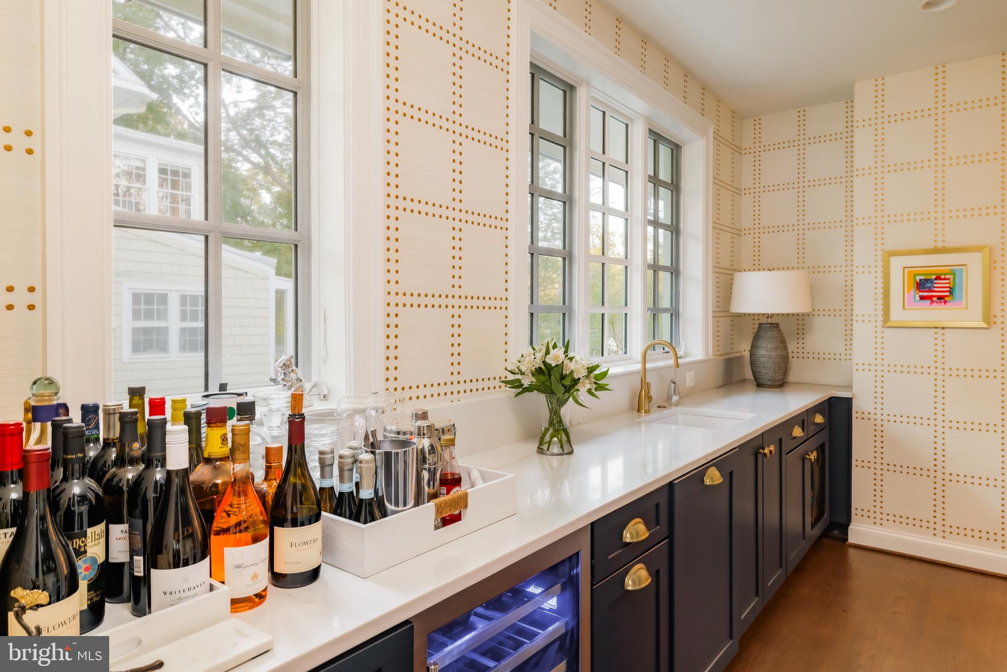 3300 Newark Street Northwest Washington, DC 20008 - Photo 11 of 50 Butler's Pantry with Wine Fridge & Desk