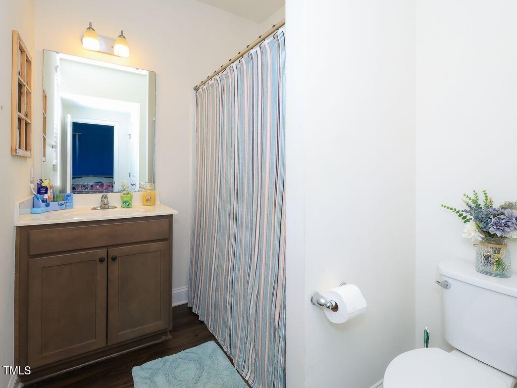 110 Point View Way Franklinton, NC 27525 - Photo 49 of 62 a bathroom with a sink vanity mirror and toilet