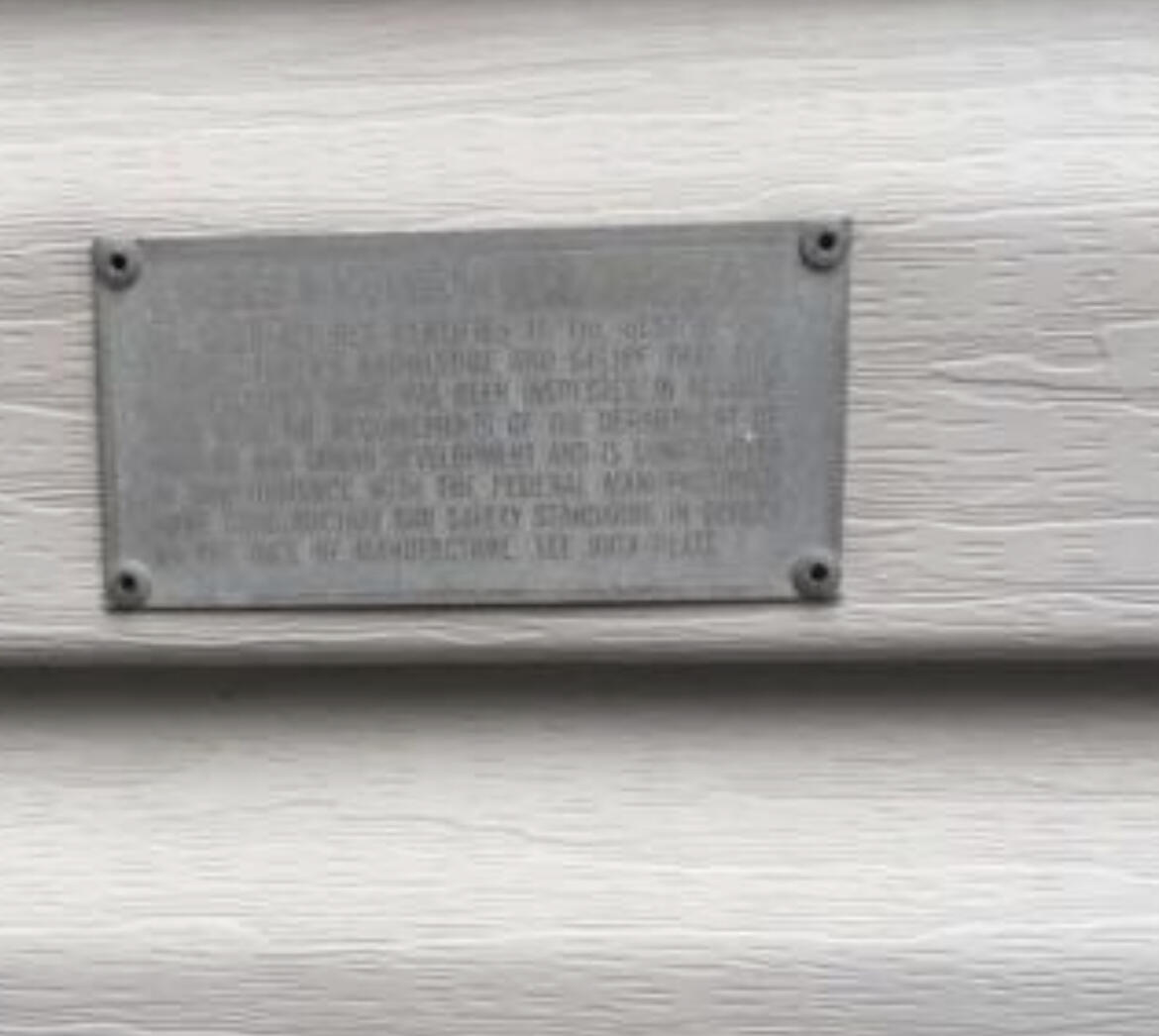 195 South Hunts Meadow Road Pittston, ME 04345 - Photo 36 of 37 HUD plate