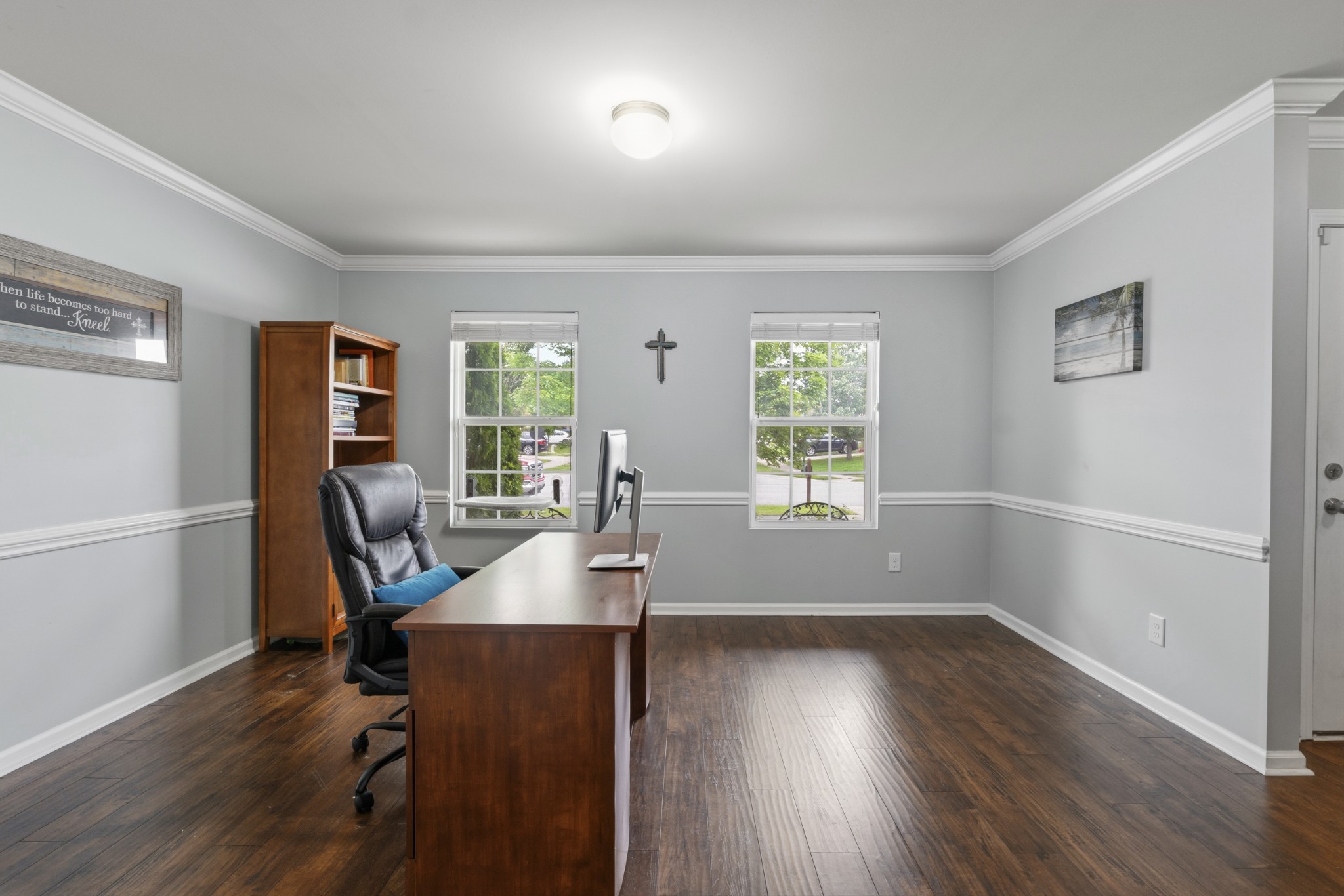 1011 Benwick Road Hendersonville, TN 37075 - Photo 12 of 60 a workspace with wooden floor and windows