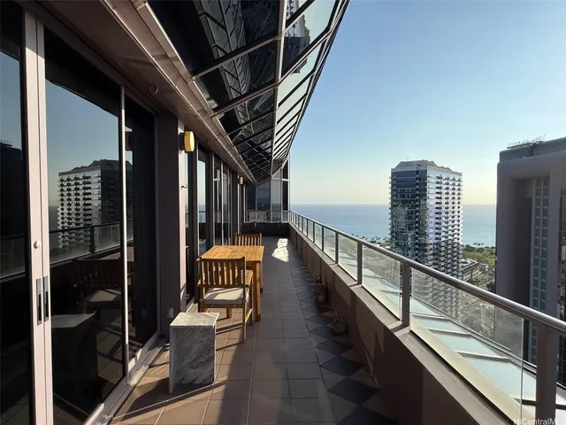 a view of a swimming pool and outdoor space