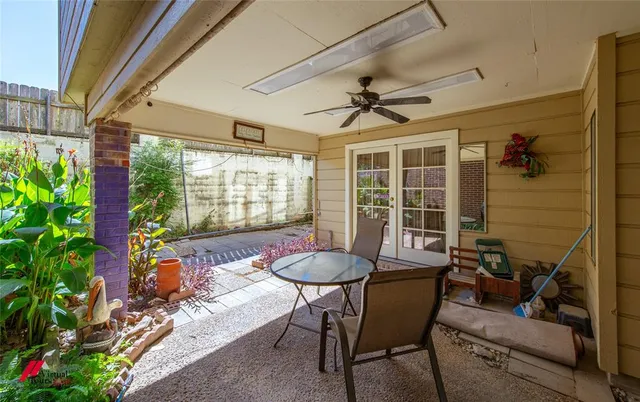 a outdoor space with furniture