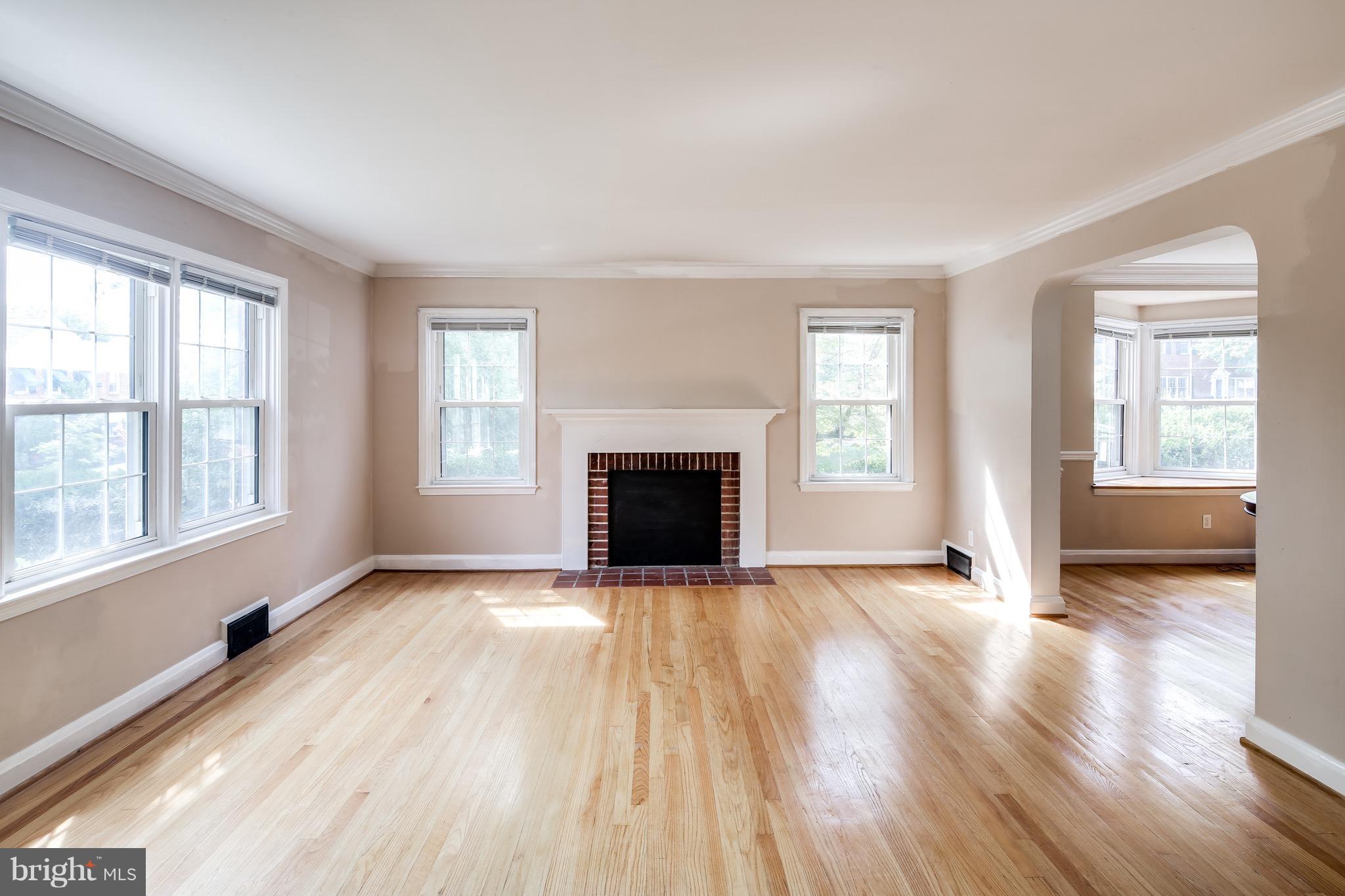 1611 Feldbrook Road Towson, MD 21286 - Photo 2 of 27 Living Room w/ Gleaming Hardwood Floors & F.P.
