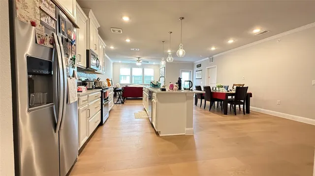 a view of a dining area with furniture