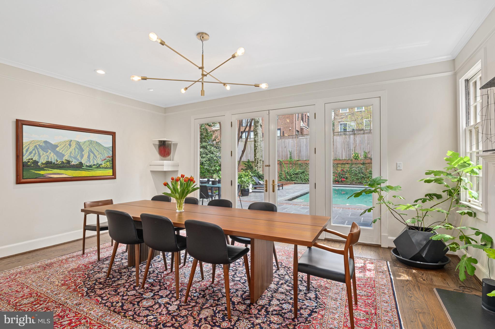2468 Belmont Road Northwest Washington, DC 20008 - Photo 8 of 49 Dining Room overlooking pool