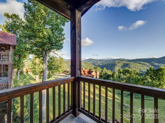 a view of a city from a balcony