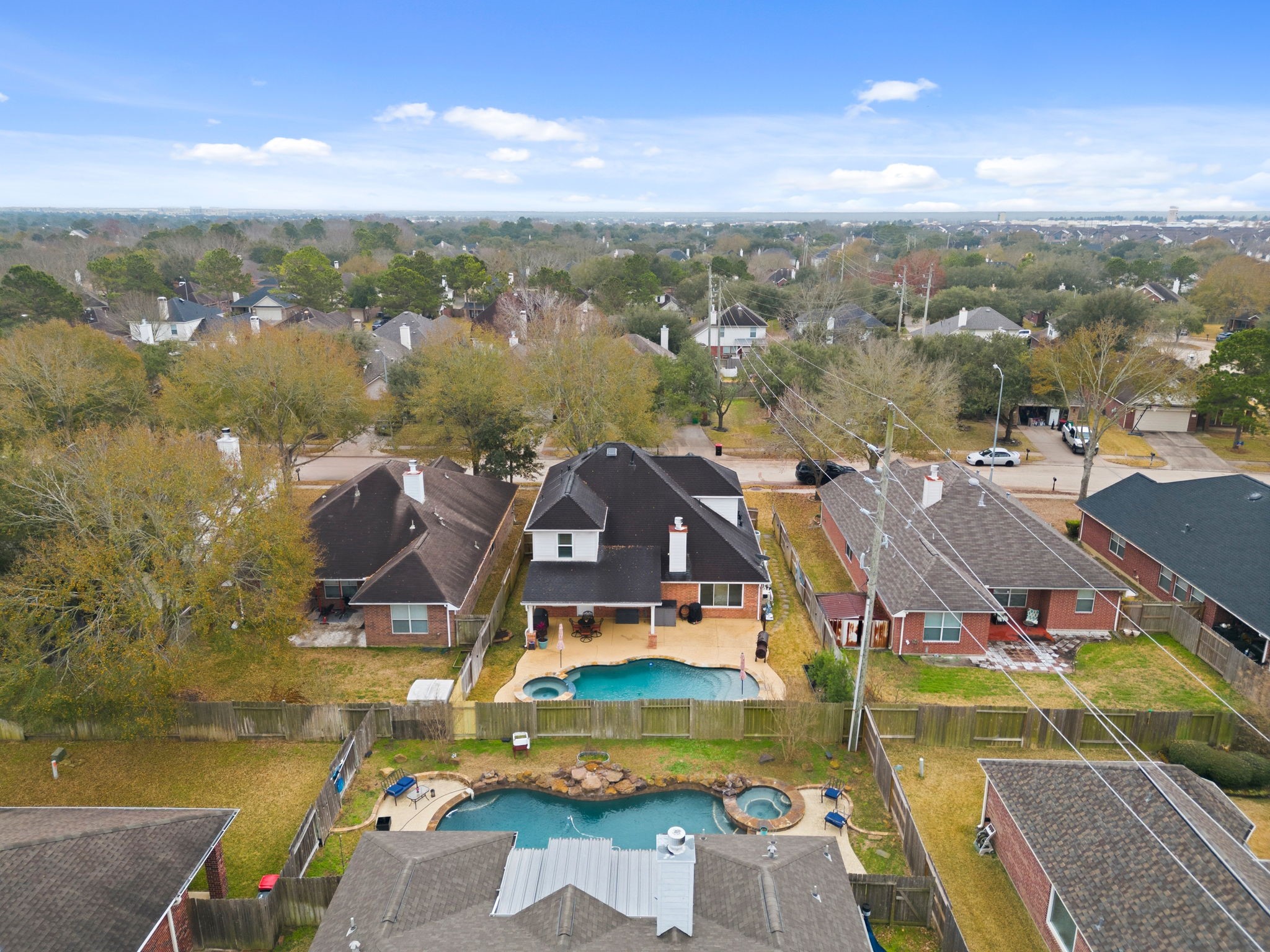 15319 Court Green Trail Cypress, TX 77433 - Photo 36 of 44 an aerial view of residential houses with outdoor space