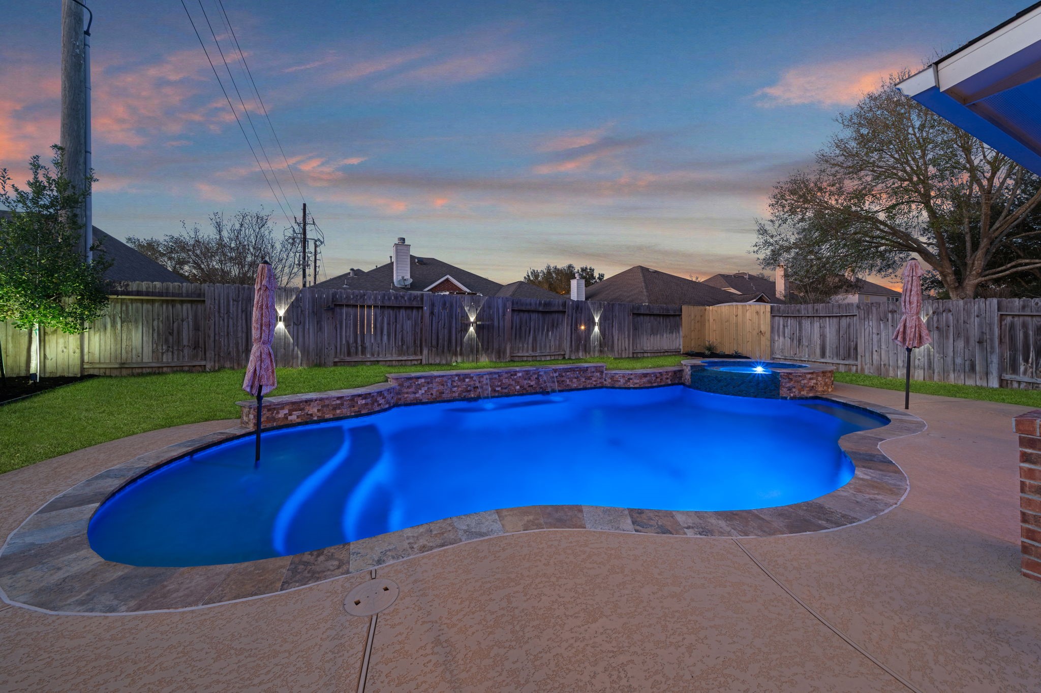 15319 Court Green Trail Cypress, TX 77433 - Photo 38 of 44 Picture summer pool days, spa nights and weekends under the covered patio