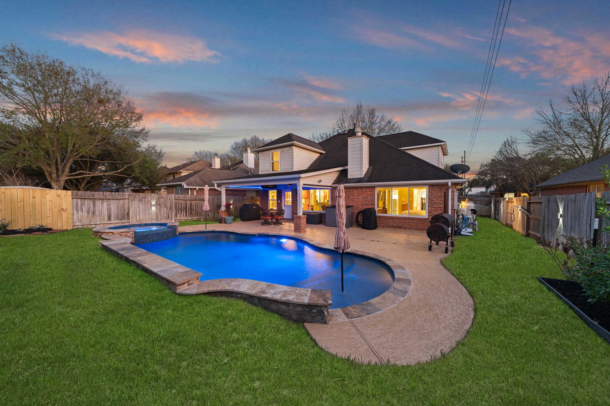 15319 Court Green Trail Cypress, TX 77433 - Photo 39 of 44 a view of a house with a swimming pool