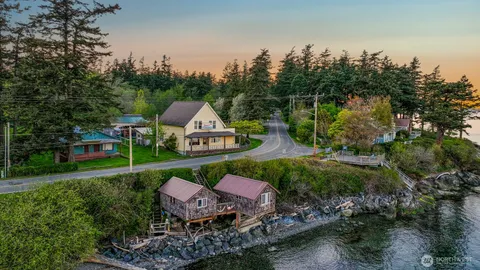 a view of lake and mountain