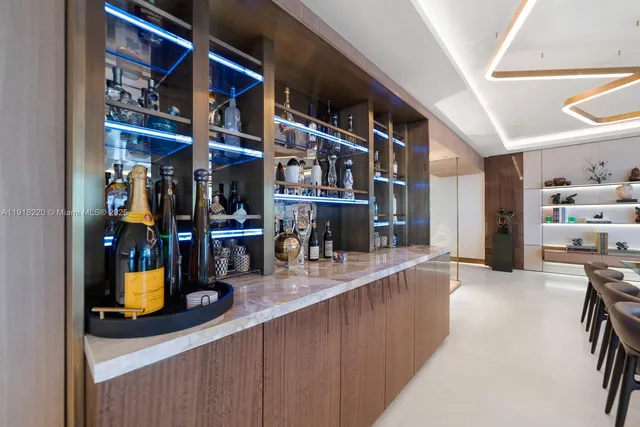 a kitchen with lots of counter top space