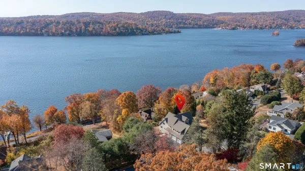 a view of lake and mountain