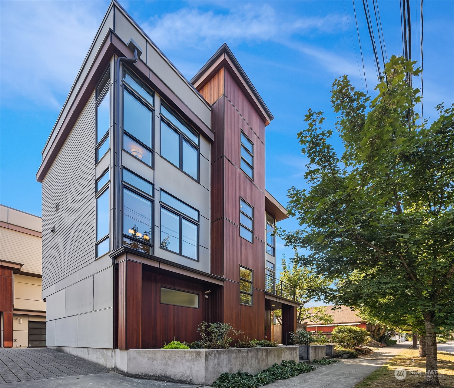 a front view of a building