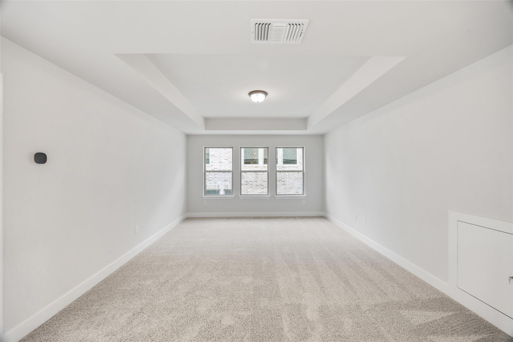 1417 Rodeo Ridge Drive Georgetown, TX 78628 - Photo 22 of 37 Spare room featuring a raised ceiling and light carpet
