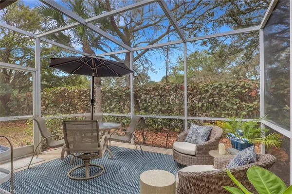 a view of an outdoor sitting area