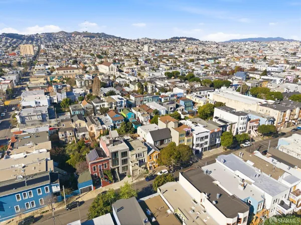 an aerial view of a city