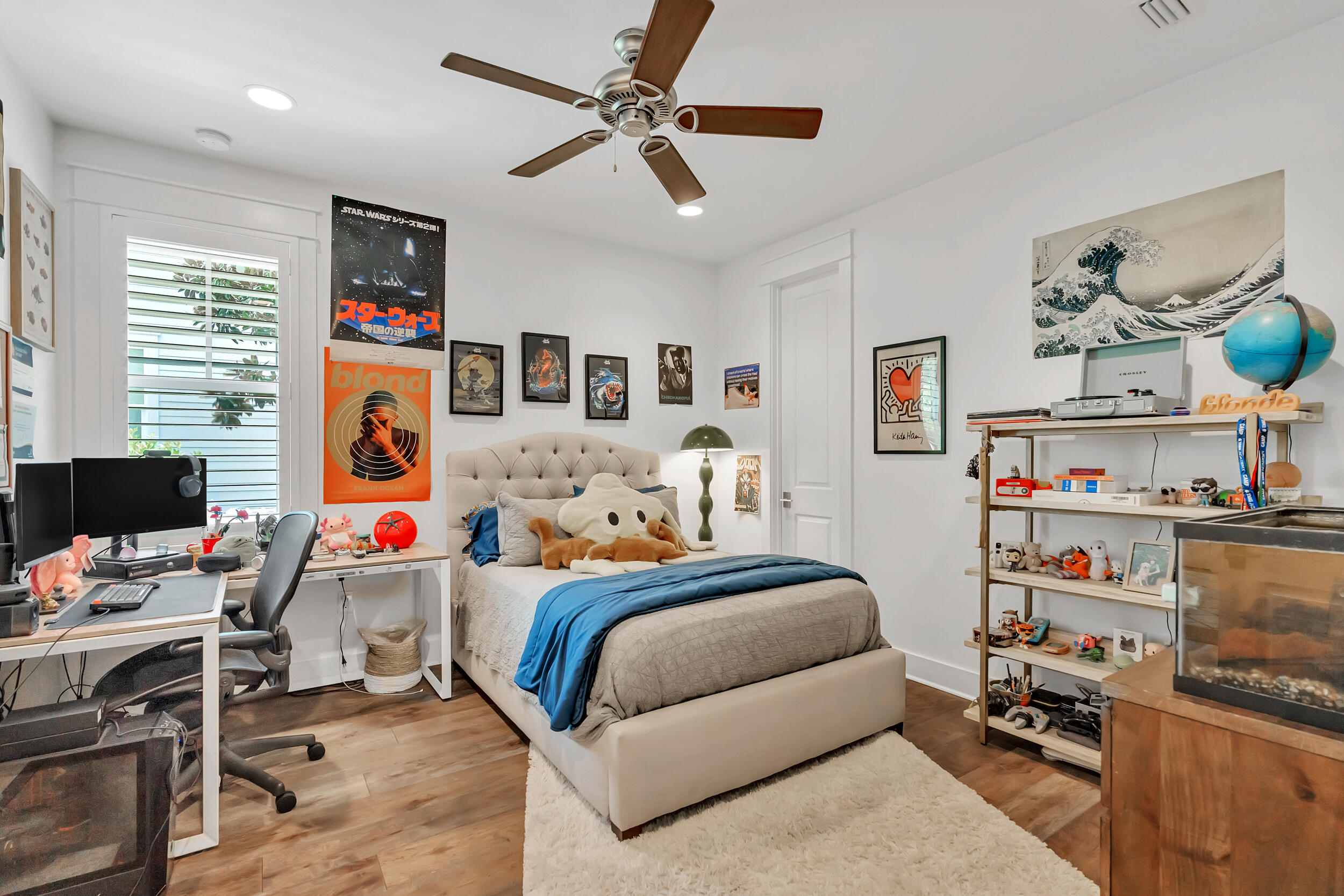 76 Jack Knife Drive Inlet Beach, FL 32461 - Photo 23 of 43 a bedroom with a bed and a desk