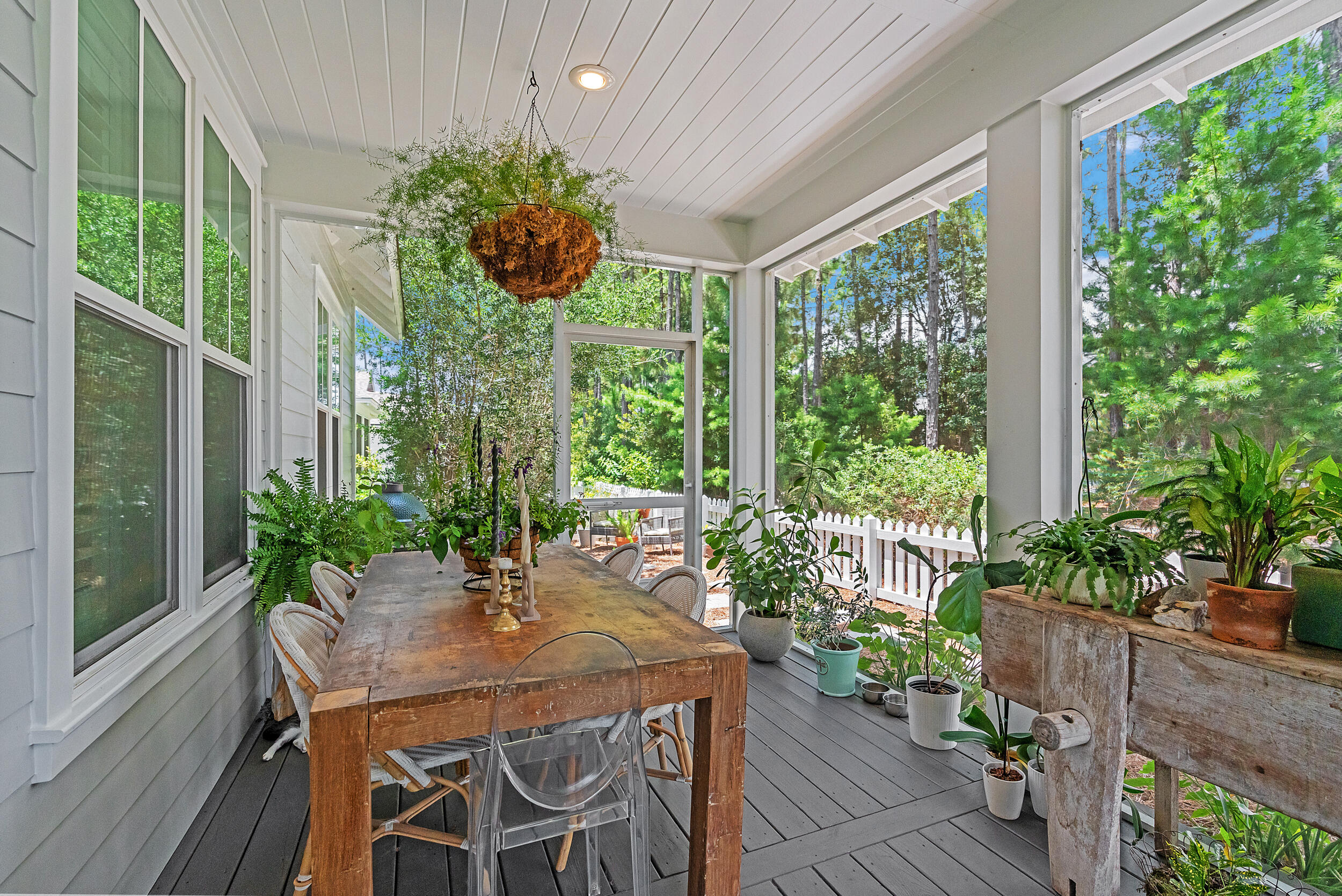 76 Jack Knife Drive Inlet Beach, FL 32461 - Photo 30 of 43 a dining room with furniture and potted plants