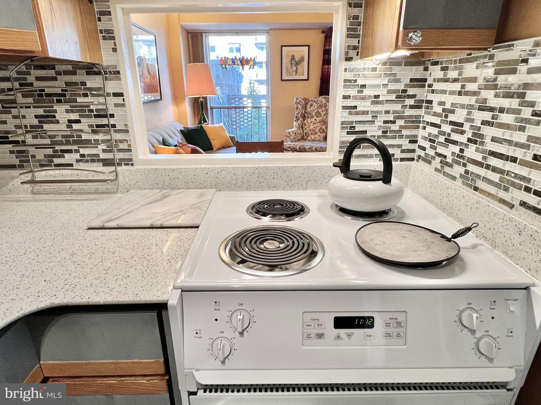 520 N Street Southwest, Unit S112 Washington, DC 20024 - Photo 19 of 46 a kitchen with a stove and a microwave
