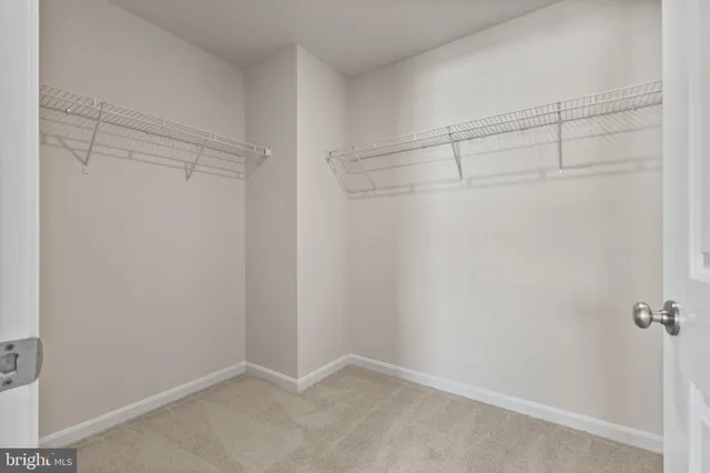 a view of an empty walk in closet