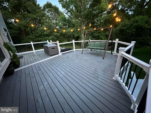 a view of outdoor space with wooden floor and yard
