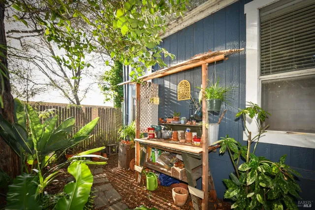 a backyard of a house with lots of green space