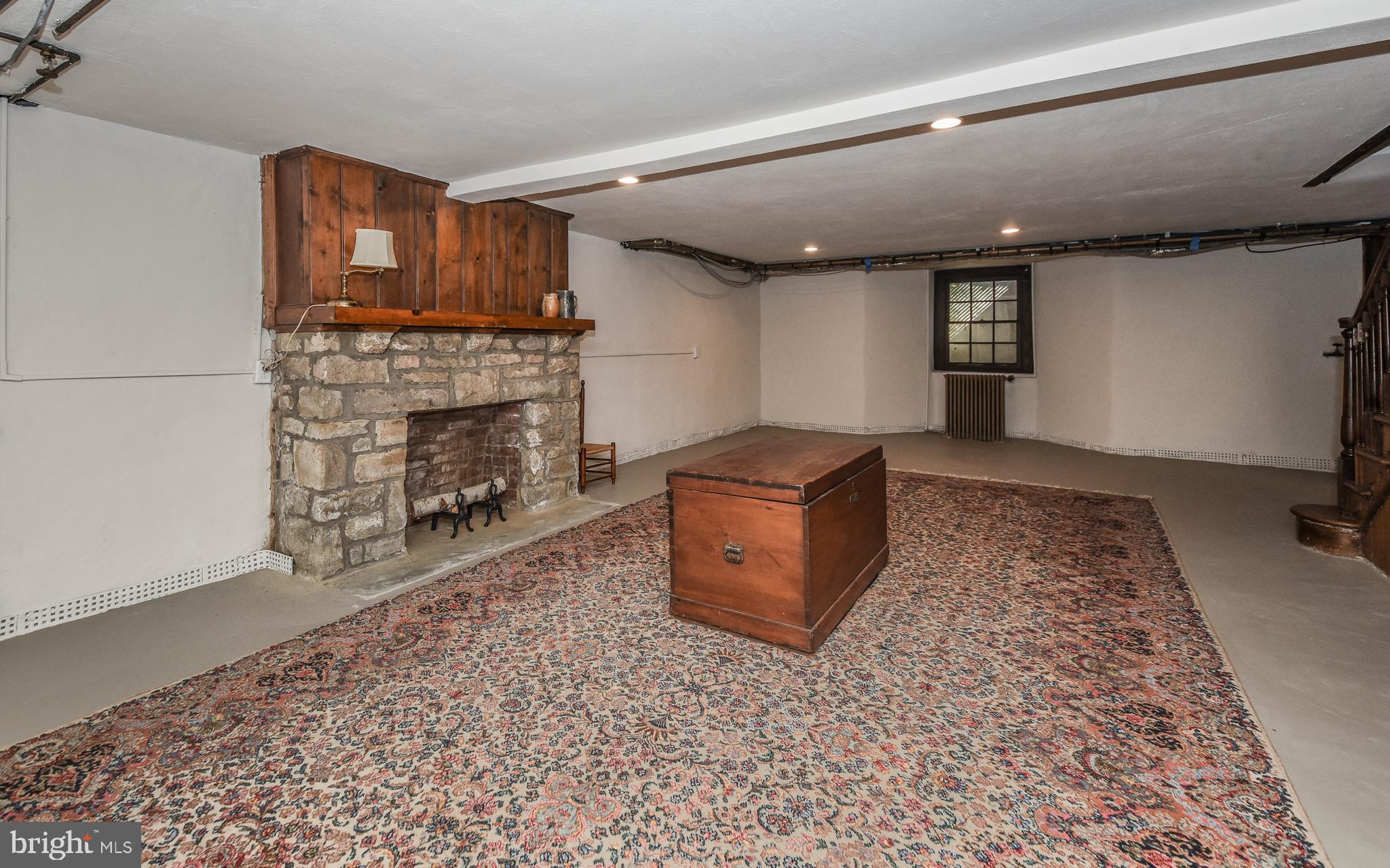 407 Newbold Road Jenkintown, PA 19046 - Photo 33 of 45 Finished Basement With Stone Fireplace