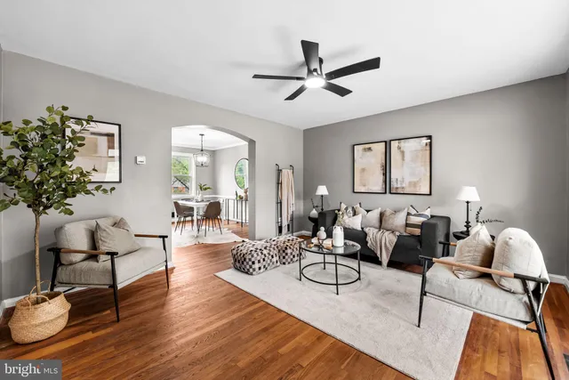 a living room with furniture