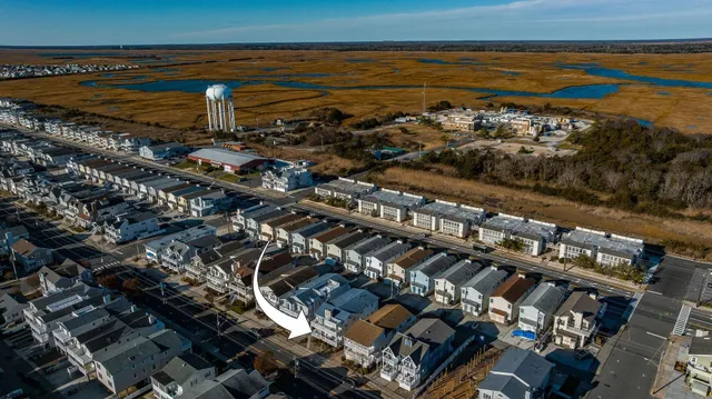 a view of a city and ocean view