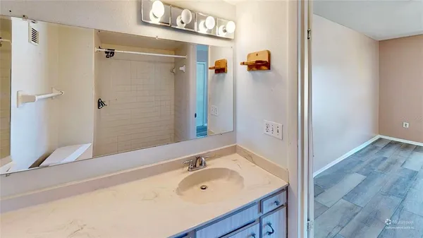 a bathroom with a shower