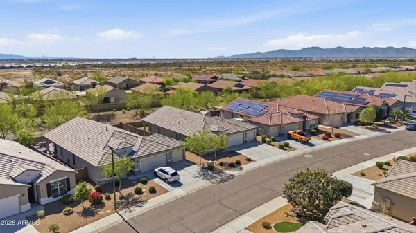 an aerial view of multiple house