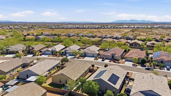 an aerial view of a city