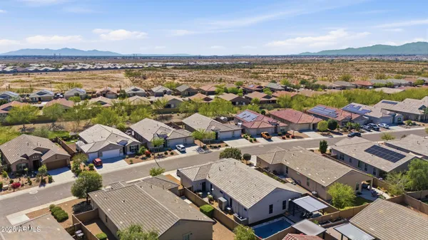 an aerial view of multiple house