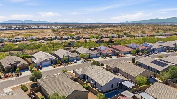 an aerial view of residential building with outdoor space