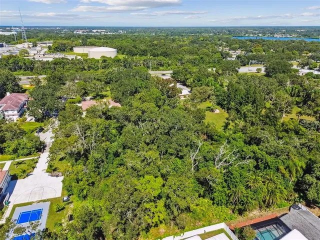 a view of a field with an outdoor space