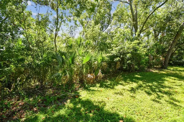 a view of a yard with swimming pool