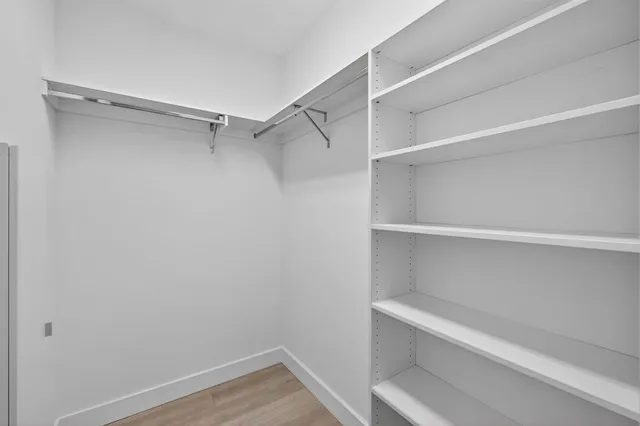 a close view of a closet
