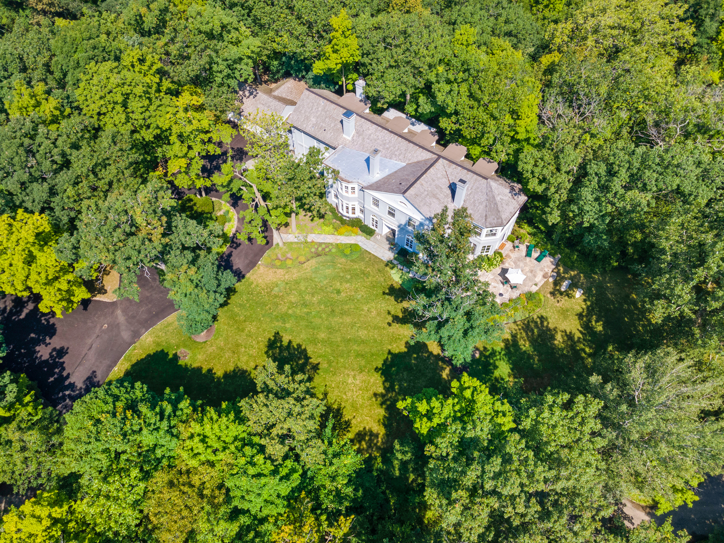 855 Sheridan Road Highland Park, IL 60035 - Photo 50 of 62 an aerial view of a house with a yard and garden