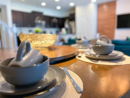 a living room with furniture