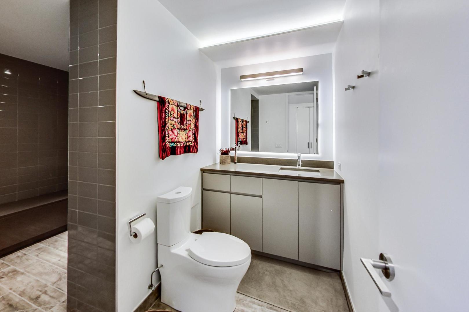 Undisclosed Address Chicago, IL 60611 - Photo 28 of 50 a bathroom with a toilet sink and mirror