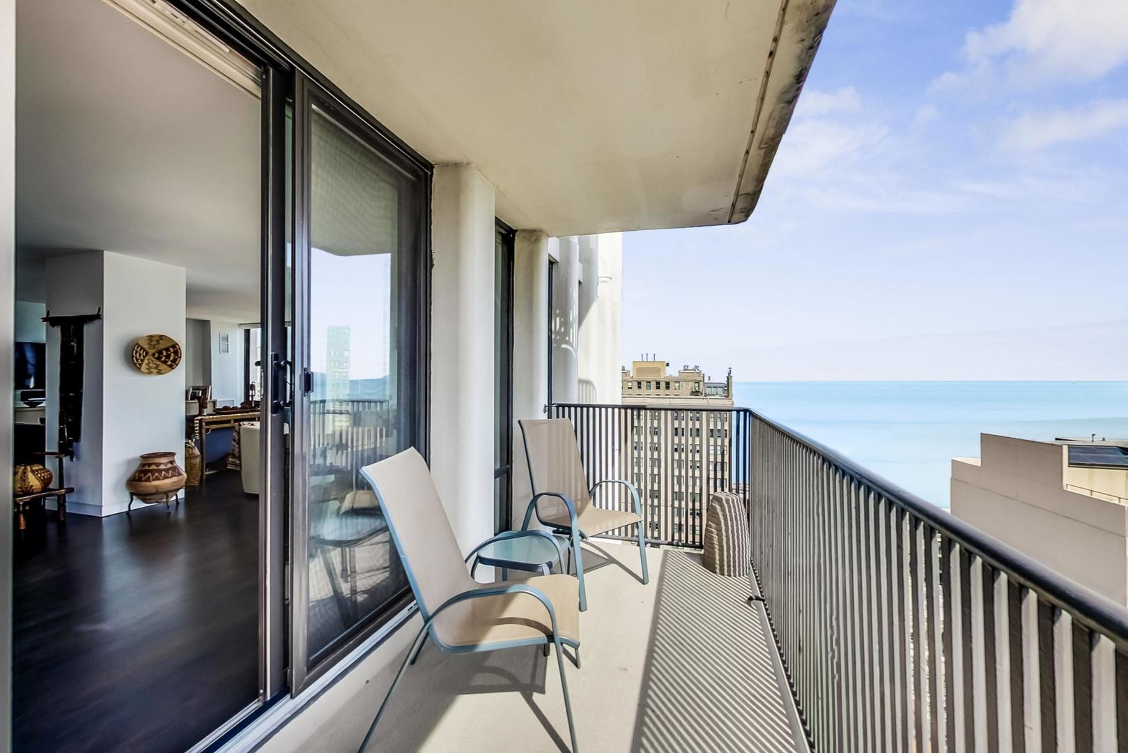 Undisclosed Address Chicago, IL 60611 - Photo 37 of 50 a view of a balcony with furniture