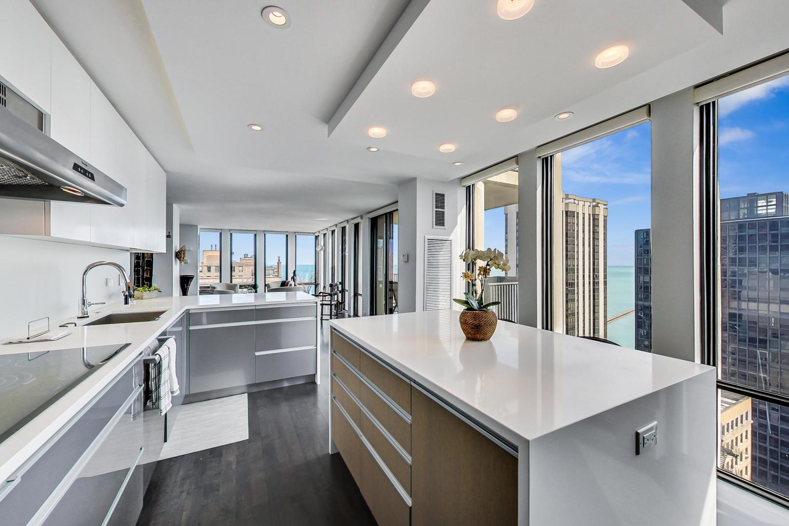 Undisclosed Address Chicago, IL 60611 - Photo 10 of 50 a kitchen with a sink a stove and cabinets