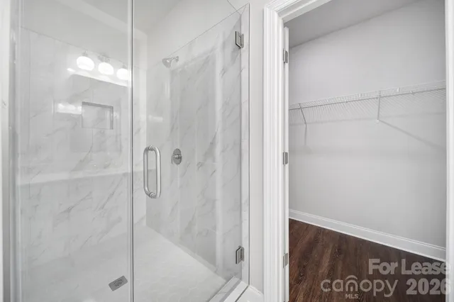 a bathroom with a shower