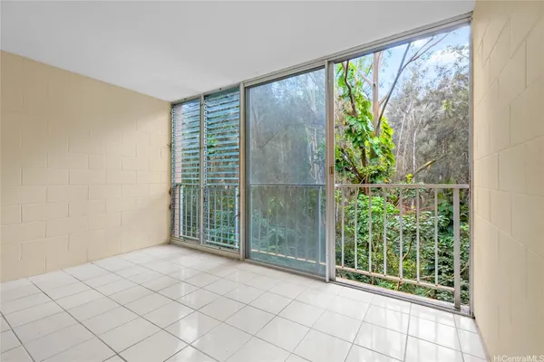 a view of a garden from window