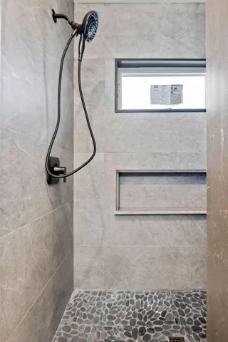 a bathroom with a shower