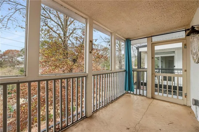 a view of a city from a balcony