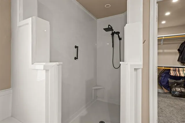a bathroom with a shower