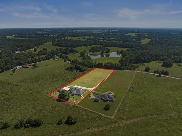 an aerial view of a house